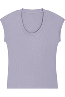 ANANKE U-Neck Baby Tee | Fitted Ribbed Cotton Top