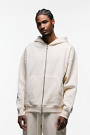 FATE HEAVYWEIGHT FLEECE DOUBLE ZIP HOODIE - CREAM