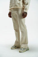 FATE HEAVYWEIGHT FLEECE FLARED SWEATPANTS - CREAM