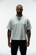 NEVER BROKEN HEAVYWEIGHT CROPPED TEES in L - Lifestyle Shot - ANANKE