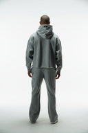 FATE HEAVYWEIGHT FLEECE CROPPED RAW HEM HOODIE - HEATHER GREY