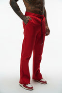 FATE HEAVYWEIGHT FLEECE FLARED SWEATPANTS - RED
