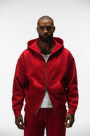 FATE HEAVYWEIGHT FLEECE DOUBLE ZIP HOODIE - RED