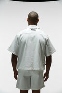 IMMORTAL CROPPED CUBAN BUTTON DOWN SHIRT - WHITE