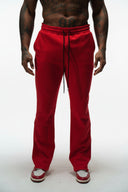FATE HEAVYWEIGHT FLEECE FLARED SWEATPANTS - RED