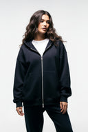 FATE HEAVYWEIGHT FLEECE DOUBLE ZIP HOODIE - BLACK