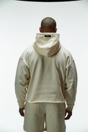 FATE HEAVYWEIGHT FLEECE CROPPED RAW HEM HOODIE - CREAM