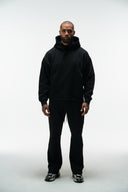 FATE HEAVYWEIGHT FLEECE CROPPED RAW HEM HOODIE - BLACK