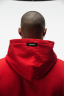 FATE HEAVYWEIGHT FLEECE CROPPED RAW HEM HOODIE - RED