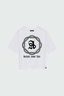 DICTATE YOUR FATE HEAVYWEIGHT CROPPED TEE - WHITE