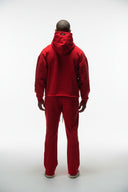 FATE HEAVYWEIGHT FLEECE CROPPED RAW HEM HOODIE - RED