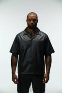 LEGEND PLISSE BUTTON DOWN SHIRT - BLACK