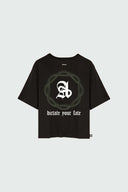 DICTATE YOUR FATE HEAVYWEIGHT CROPPED TEE - BLACK