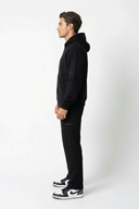 Foundation Straight Leg Sweatpants in ONYX BLACK - Detail Shot - ANANKE